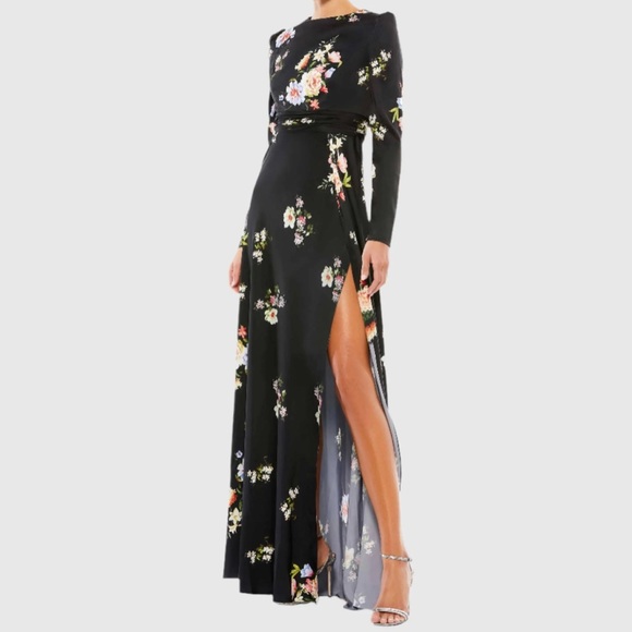 Mac Duggal Dresses & Skirts - Ieena for Mac Duggal Faux Wrap Floral Gown Size 0